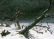 Caspar David Friedrich Winter Landscape oil painting artist